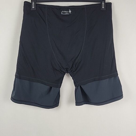 Smartwool Merino Blend Lined 8" Shorts Mens XL Black Running Athletic Reflective - Picture 8 of 10